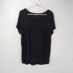 Athleta Stratus II Black Short Sleeve Scoop Neck T Shirt Top Size Large